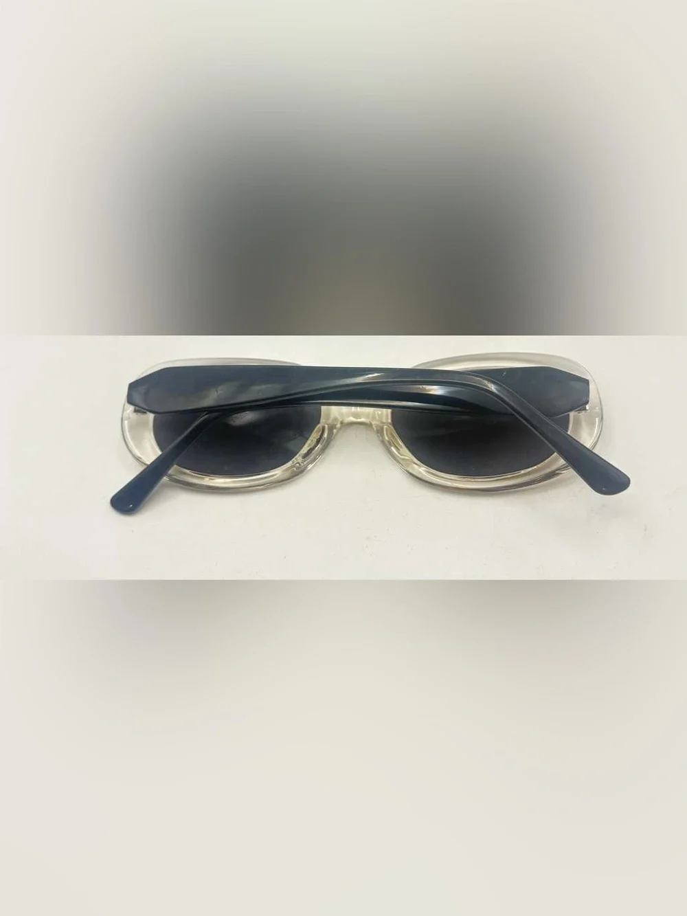 Black Translucent Oval Sunglasses Frames Only
